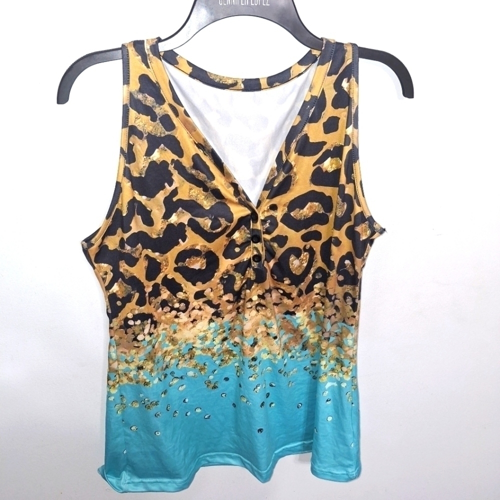 Beautiful V Neck Tank Top Blouse- W Sz XL